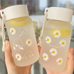 Kawaii Therapy Bottles<Kawaii Daisy Frosted Glass Bottle (500ml)