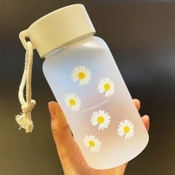 Kawaii Therapy Bottles<Kawaii Daisy Frosted Glass Bottle (500ml)