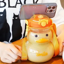 Kawaii Therapy Bottles<Kawaii Duck Cute Straw Bottle (1000ml) – Limited Edition