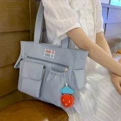 Kawaii Therapy Tote Bags | Shoulder Bags<Kawaii Fashion Aesthetic Nylon Tote Shoulder Bag