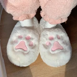 Kawaii Therapy Slippers<Kawaii Fluffy Cat Paw Cozy Slippers – Limited Edition