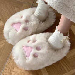 Kawaii Therapy Slippers<Kawaii Fluffy Cat Paw Cozy Slippers – Limited Edition