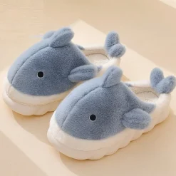 Kawaii Therapy Slippers<Kawaii Fuzzy Shark Cloud Slides – Limited Edition