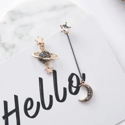 Kawaii Therapy Earrings<Kawaii Galaxy Space Moon Earrings – Limited Edition