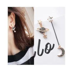 Kawaii Therapy Earrings<Kawaii Galaxy Space Moon Earrings – Limited Edition