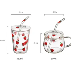 Kawaii Therapy Bottles<Kawaii Glass Strawberry Juice Cup – Limited Edition