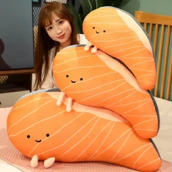 Kawaii Therapy Pillows<Kawaii Happy Salmon Sashimi Plush (70cm) – Limited Edition