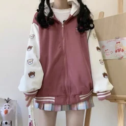 Kawaii Therapy Clothing<Kawaii Harajuku Bear Jacket Sweater – Limited Edition