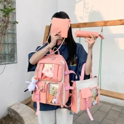 Kawaii Therapy School Backpacks | Japanese Style Backpacks<Kawaii Harajuku Canvas Backpack Set – Limited Edition