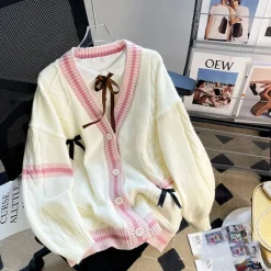 Kawaii Therapy Clothing<Kawaii Harajuku Knitted Bow Tie Sweater – Special Edition