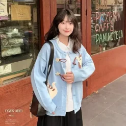 Kawaii Therapy Clothing<Kawaii Harajuku Pastel Cat Cardigan Sweater – Limited Edition