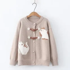 Kawaii Therapy Clothing<Kawaii Harajuku Pastel Cat Cardigan Sweater – Limited Edition