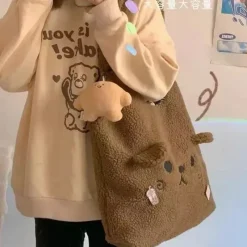 Kawaii Therapy Tote Bags<Kawaii Harajuku Winter Style Bear Tote Bag – Limited Edition
