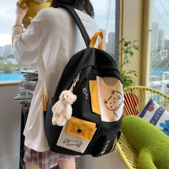 Kawaii Therapy Preppy Backpacks | Large Backpacks<Kawaii Japanese Cats Large Capacity Waterproof Backpack