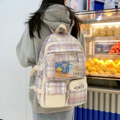Kawaii Therapy School Backpacks | Preppy Backpacks<Kawaii Japanese High School Plaid Backpack – Limited Edition