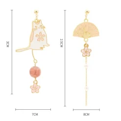 Kawaii Therapy Earrings<Kawaii Japanese Style Cat Fan Earrings – Special Edition