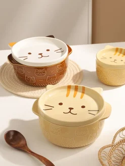 Kawaii Therapy Bottles<Kawaii Japanese Style Ceramic Cat Bowl – Special Edition