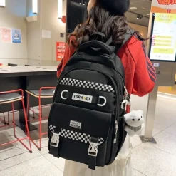 Kawaii Therapy School Backpacks | Preppy Backpacks<Kawaii Japanese Style College Chequered Pastel Backpack