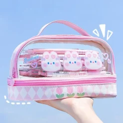 Kawaii Therapy Pencil Cases<Kawaii Japanese Style Pastel Transparent Pencil Case