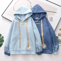 Kawaii Therapy Clothing<Kawaii Japanese Style Rabbit Embroidery Hoodie