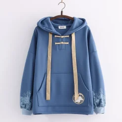 Kawaii Therapy Clothing<Kawaii Japanese Style Rabbit Embroidery Hoodie