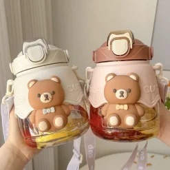 Kawaii Therapy Bottles<Kawaii Jumbo Bear Large Capacity Transparent Bottle (1300ml)