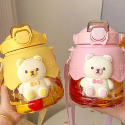 Kawaii Therapy Bottles<Kawaii Jumbo Bear Large Capacity Transparent Bottle (1300ml)