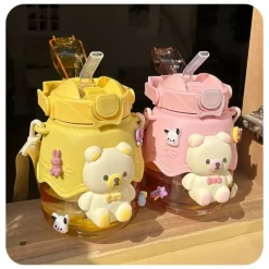 Kawaii Therapy Bottles<Kawaii Jumbo Bear Large Capacity Transparent Bottle (1300ml)