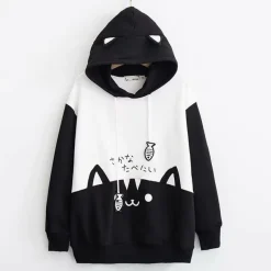 Kawaii Therapy Clothing<Kawaii Kitty Cat Fish Japanese Style Hoodie