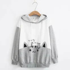 Kawaii Therapy Clothing<Kawaii Kitty Cat Fish Japanese Style Hoodie