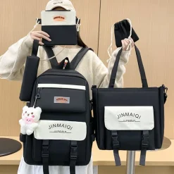 Kawaii Therapy Large Backpacks | Backpack Sets<Kawaii Korea Pastel Harajuku Backpack Set (5pcs)