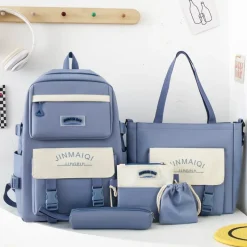 Kawaii Therapy Large Backpacks | Backpack Sets<Kawaii Korea Pastel Harajuku Backpack Set (5pcs)