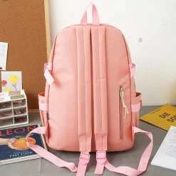 Kawaii Therapy Korea Style Backpacks | Backpack Sets<Kawaii Korea Style Canvas Zipper Backpack Set (4pcs)