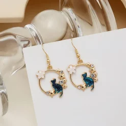 Kawaii Therapy Earrings<Kawaii Korea Style Cat Petal Earrings – Limited Edition