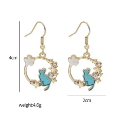 Kawaii Therapy Earrings<Kawaii Korea Style Cat Petal Earrings – Limited Edition