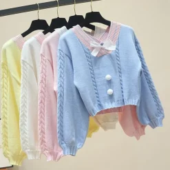 Kawaii Therapy Clothing<Kawaii Korean Style Pastel Knitted Sweater – Limited Edition