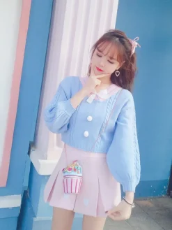 Kawaii Therapy Clothing<Kawaii Korean Style Pastel Knitted Sweater – Limited Edition