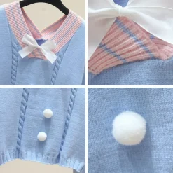 Kawaii Therapy Clothing<Kawaii Korean Style Pastel Knitted Sweater – Limited Edition