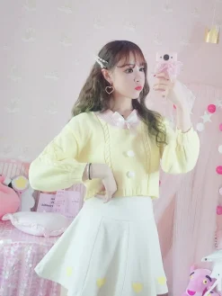 Kawaii Therapy Clothing<Kawaii Korean Style Pastel Knitted Sweater – Limited Edition