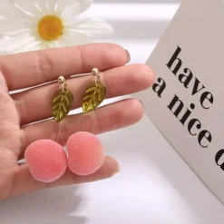 Kawaii Therapy Earrings<Kawaii Korean Style Peach Earrings – Limited Edition