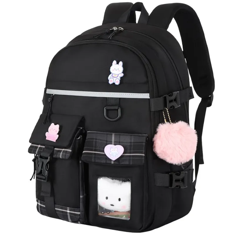 Kawaii Therapy School Backpacks | Preppy Backpacks<Kawaii Large Capacity Canvas Grid Backpack – Limited Edition