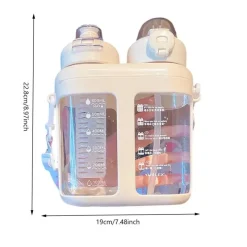 Kawaii Therapy Bottles<Kawaii Large Capacity Pastel Straw Bottle (1600ml)