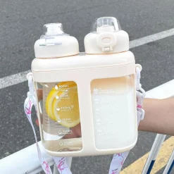 Kawaii Therapy Bottles<Kawaii Large Capacity Pastel Straw Bottle (1600ml)