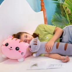 Kawaii Therapy Cute Stuffed Animals | Giant Stuffed Animals<Kawaii Long Happy Cat Pillow Plush XL (90cm)