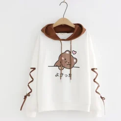 Kawaii Therapy Clothing<Kawaii Lovely Bear Heart Harajuku Hoodie – Limited Edition