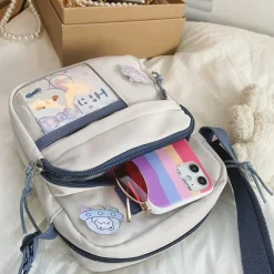 Kawaii Therapy Tote Bags | Mini Bags<Kawaii Mini Canvas Harajuku Sling Bag