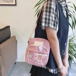 Kawaii Therapy Tote Bags | Mini Bags<Kawaii Mini Canvas Harajuku Sling Bag