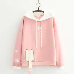 Kawaii Therapy Clothing<Kawaii Neko Cat Tail Harajuku Hoodie – Limited Edition