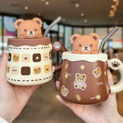 Kawaii Therapy Bottles<Kawaii Pastel Bear Cute Ceramic Cup (450ml) – Limited Edition