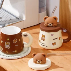 Kawaii Therapy Bottles<Kawaii Pastel Bear Cute Ceramic Cup (450ml) – Limited Edition